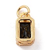 Real 18K Gold Plated Brass Inlaid Cubic Zirconia Charms X-ZIRC-L100-075G-07-3