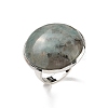 Natural Amazonite Round Adjustable Rings RJEW-K371-09S-14-2