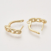 Brass Hoop Earring Findings with Latch Back Closure X-KK-T048-024G-NF-3