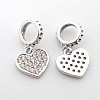 Brass Micro Pave Cubic Zirconia Large Hole European Dangle Heart Charms ZIRC-N009-01M-2