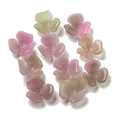 Two-tone Opaque Acrylic Bead Caps OACR-G034-03A-1