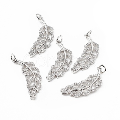 Brass Micro Pave Cubic Zirconia Pendants KK-E068-VB275-1