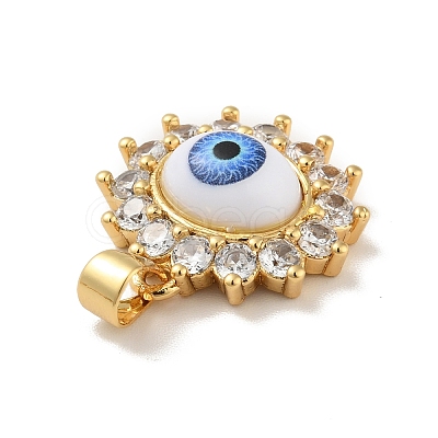 Brass Micro Pave Cubic Zirconia Pendants KK-B059-45G-B-1