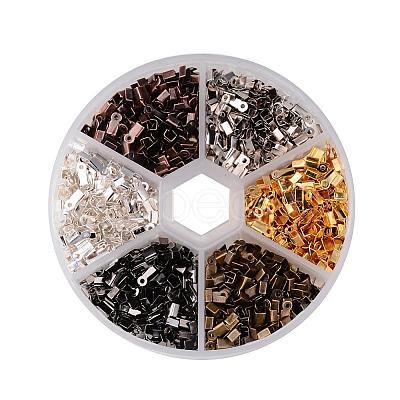 1 Box 1380PCS 6 Colors Iron Folding Crimp Ends IFIN-X0017-B-1