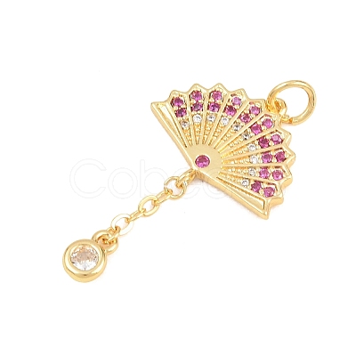 Brass Micro Pave Cubic Zirconia Pendants KK-D258-09G-03-1