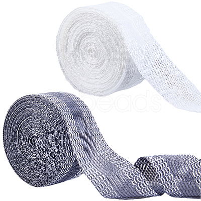 2Pcs 2 Colors Polyester Ribbon OCOR-CN0001-05-1
