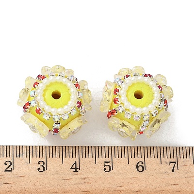 Flower Style Resin Rhinestone Beads CLAY-NH0003-05S-02-1