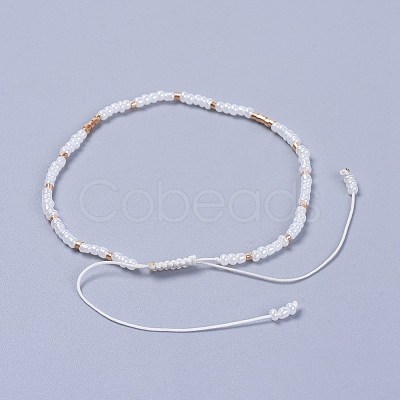 Adjustable Nylon Thread Braided Beads Bracelets BJEW-JB04374-1