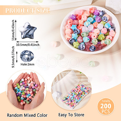 200Pcs Opaque Acrylic Beads OACR-TA0003-56-1