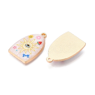 Printed Rack Plating Alloy Enamel Pendants ENAM-T020-03E-1