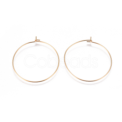 304 Stainless Steel Hoop Earrings Findings STAS-F227-54D-G-1