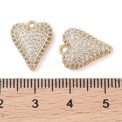 Brass Micro Pave Clear Cubic Zirconia Pendants KK-S388-01G-02-1