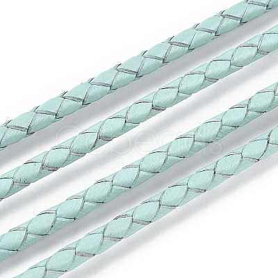 Braided Cowhide Leather Cord NWIR-N005-01F-4mm-1