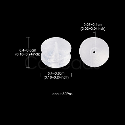 30Pcs 3 Style Silicone & Rubber Ear Nuts SIL-YW0001-17-1