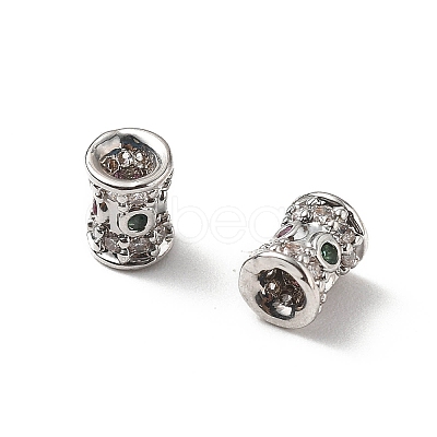 Brass Micro Pave Cubic Zirconia Beads KK-Z114-18P-1