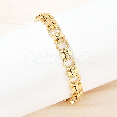 304 Stainless Steel Link Chain Bracelets BJEW-H207-01A-G-1