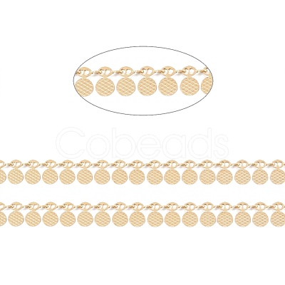 Handmade PVD Vacuum Plating 304 Stainless Steel Wafer Charms Chains CHS-M004-12G-1