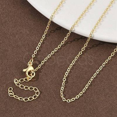 Brass Cable Chain Necklaces NJEW-G183-03G-03-1
