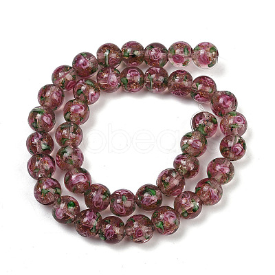 1 Strand Handmade Glod Sand Lampwork Beads Strands LAMP-TA0002-09B-1