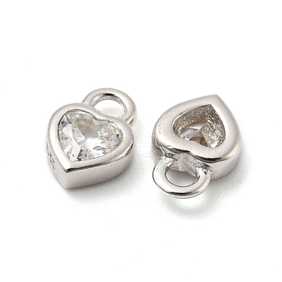 Real Platinum Plated Rhodium Plated 925 Sterling Silver Charms STER-K176-03A-P-1