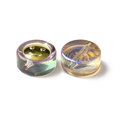 Transparent Spray Painted Glass Beads GLAA-I050-15A-1