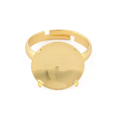Brass Adjustable Finger Rings Findings KK-A272-04A-G-1
