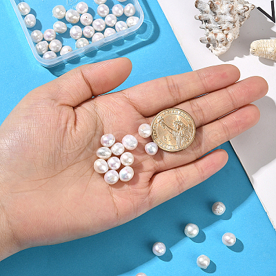 1 Strand Natural Nucleated Pearl Keshi Pearl Beads Strands PEAR-SC0001-40-1