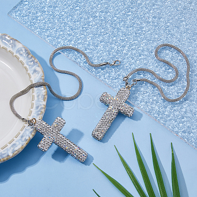 2Pcs Stainless Steel Rhinestone Pendant Decorations AJEW-DC0003-68-1