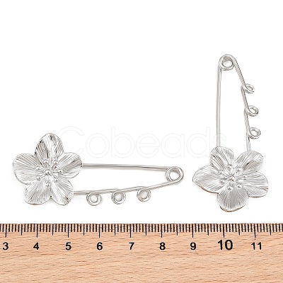 Peach Blossom 304 Stainless Steel Safety Pins Brooch Findings SA-CBA098D-14B-P03-1