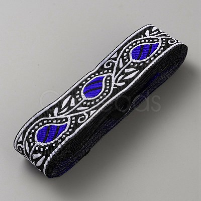 Polyester Jacquard Flower Ribbon OCOR-WH0100-05B-1