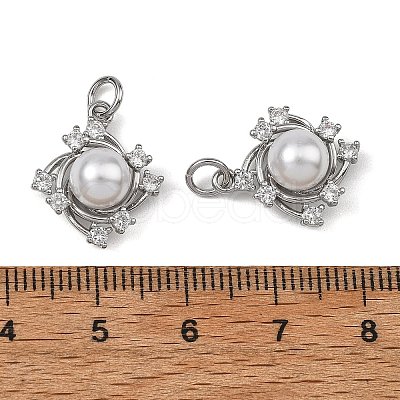 SHEGRACE Brass Pave Clear Cubic Zirconia Charms XGRQ4D909-663P-1
