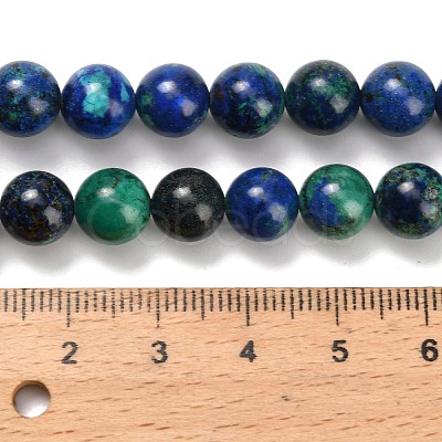 Natural Azurite Beads Strands G-Z110-C02-8mm-1