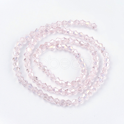 Transparent Electroplate Glass Beads Strands GLAA-F029-4mm-A26-1