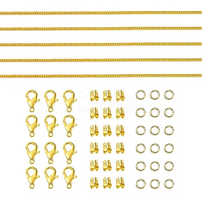 DIY Brass Chain Extender/End Chains Making Kits DIY-FS0005-61G-1
