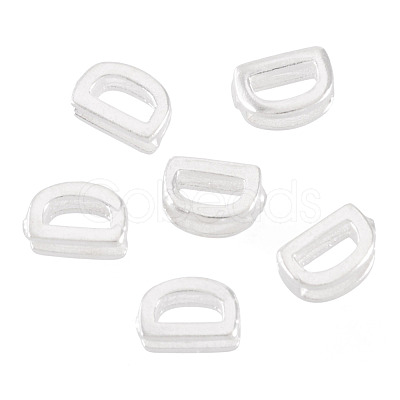 6Pcs 925 Sterling Silver Hollow Initial Beads STER-TA0001-53D-1