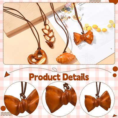 4Pcs 4 Styles PVC Simulated Bread Pendant Decorations ST-CJ0028-11-1