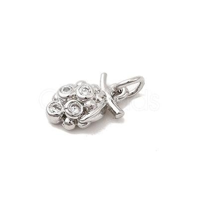 Brass Micro Pave Cubic Zirconia Charms KK-C139-24A-P-1
