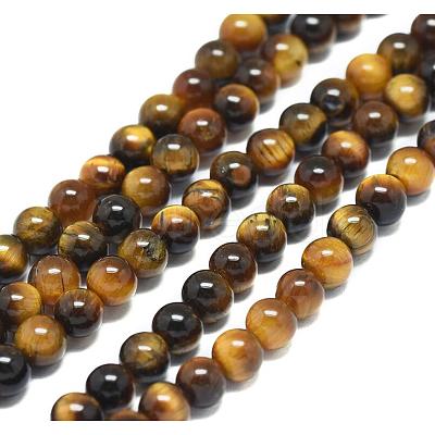 Natural Tiger Eye Beads Strands X-G-S259-21-4mm-1