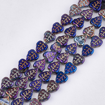 Electroplate Glass Beads Strands X-EGLA-T017-05E-1