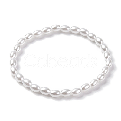 2Pcs Alloy Plastic Pearl Stretch Bracelets for Women BJEW-U011-03G-1