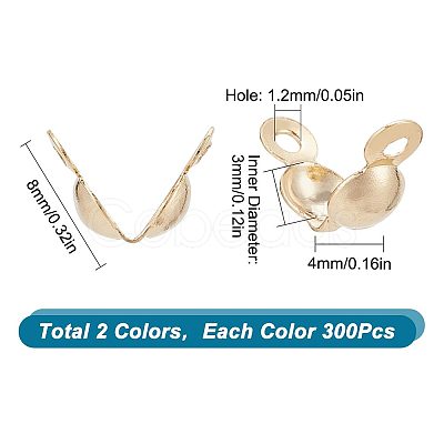 600Pcs 2 Colors 304 Stainless Steel Bead Tips STAS-SC0005-04-1