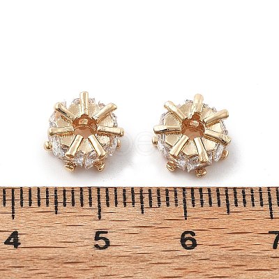Brass Micro Pave Cubic Zirconia Beads KK-R216-01KCG-1