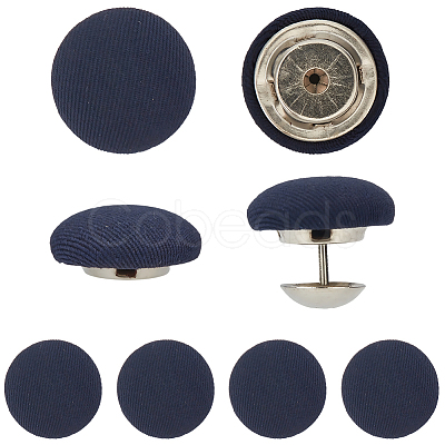 36Pcs Flat Round Cloth Cap Nail Buttons BUTT-CY0001-34A-1