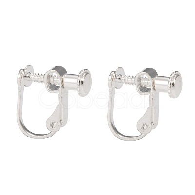 Brass Screw On Clip-on Earring Findings KK-L164-02S-1
