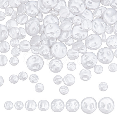 200Pcs 4 Styles Resin Imitation Pearl Beads FIND-AR0005-46-1