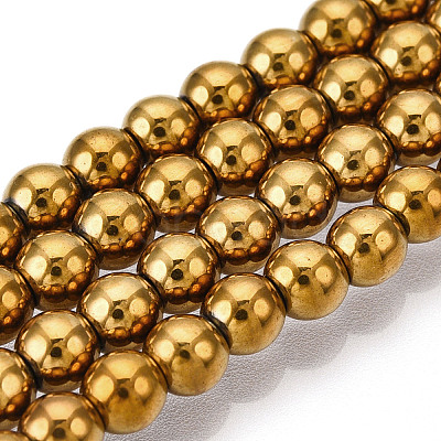 Non-Magnetic Synthetic Hematite Beads Strands X-G-S096-4mm-2-1