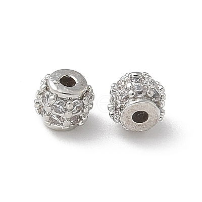 Brass Micro Pave Cubic Zirconia Beads KK-A236-08P-02-1