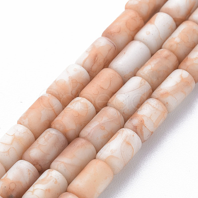 Opaque Baking Painted Crackle Glass Beads Strands FGLA-T004-01E-1