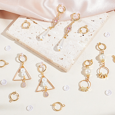 30Pcs Brass Clip-on Earring Findings KK-GA0001-54G-1