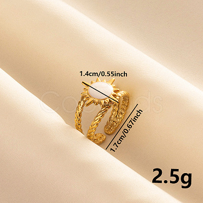 Stylish Sun Enamel Open Cuff Ring CL1011-2-1
